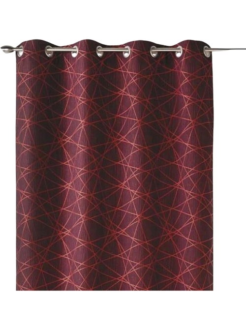 Rideau tamisant jacquard à motifs géométriques - Kiabi