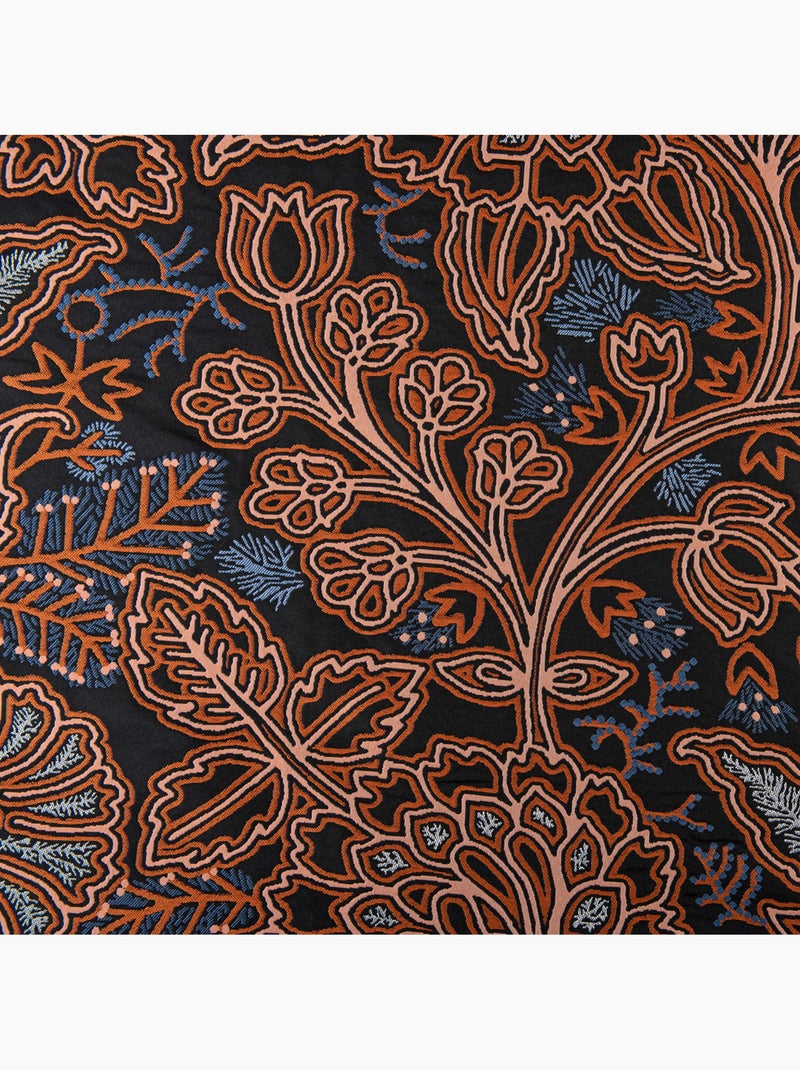 Rideau tamisant jacquard floral à motif graphique Orange - Kiabi