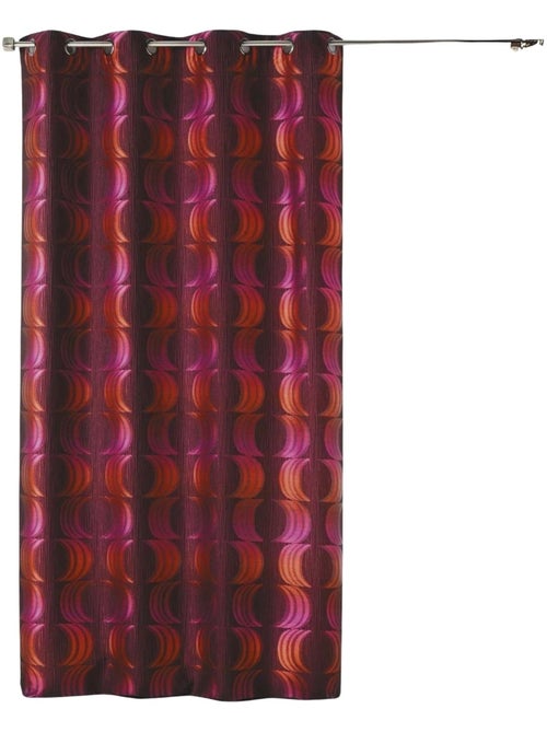 Rideau tamisant jacquard motifs de croissants de lune - Kiabi