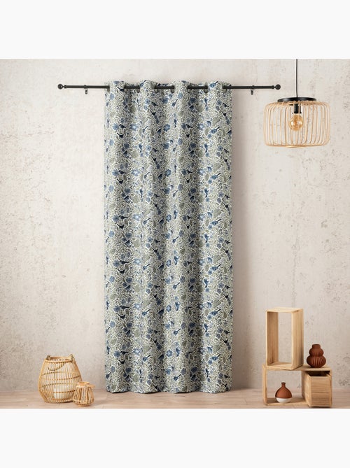 Rideau tamisant jacquard polycoton à motifs floraux et oiseaux - Kiabi Rideau tamisant jacquard polycoton à motifs floraux et oiseaux - Kiabi