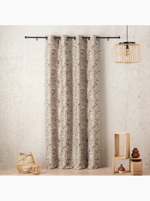 Rideau tamisant jacquard polycoton à motifs floraux et oiseaux - Kiabi Rideau tamisant jacquard polycoton à motifs floraux et oiseaux - Kiabi
