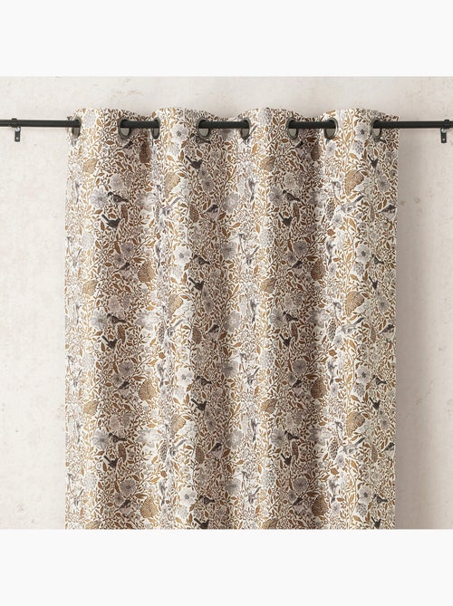 Rideau tamisant jacquard polycoton à motifs floraux et oiseaux - Kiabi Rideau tamisant jacquard polycoton à motifs floraux et oiseaux - Kiabi