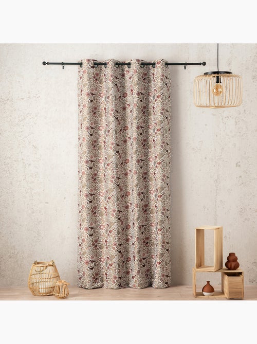 Rideau tamisant jacquard polycoton à motifs floraux et oiseaux - Kiabi Rideau tamisant jacquard polycoton à motifs floraux et oiseaux - Kiabi