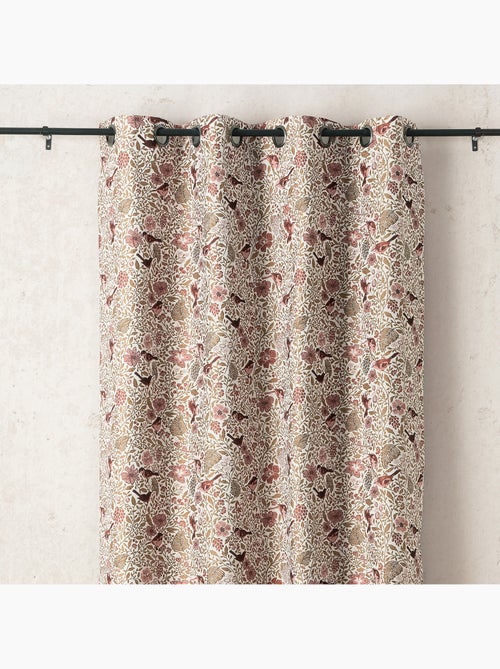 Rideau tamisant jacquard polycoton à motifs floraux et oiseaux - Kiabi Rideau tamisant jacquard polycoton à motifs floraux et oiseaux - Kiabi