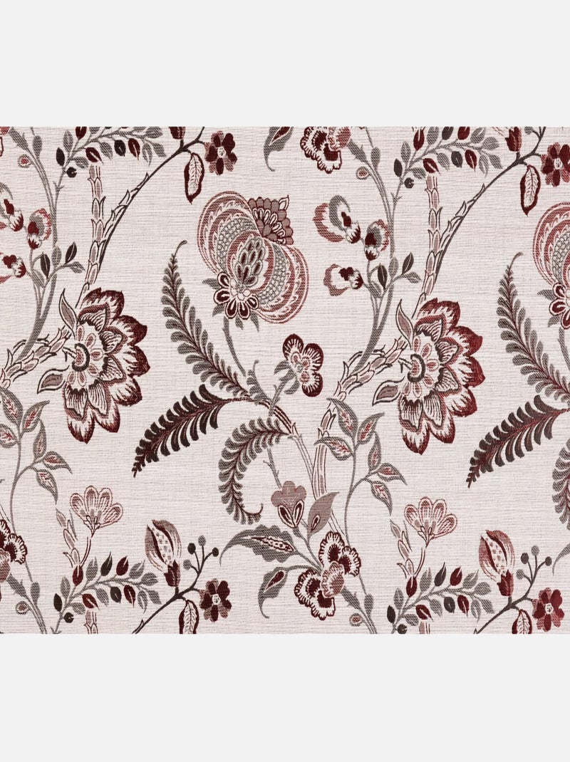 Rideau tamisant vintage floral Rouge - Kiabi