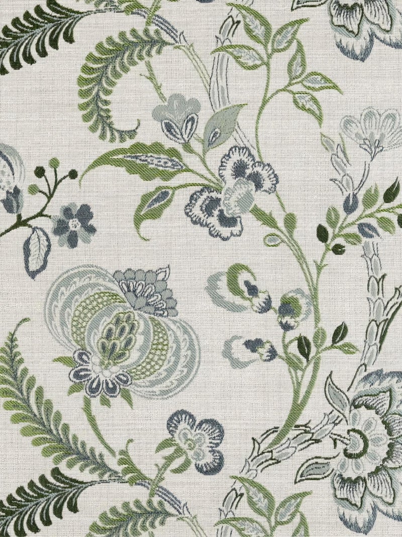 Rideau tamisant vintage floral Vert - Kiabi