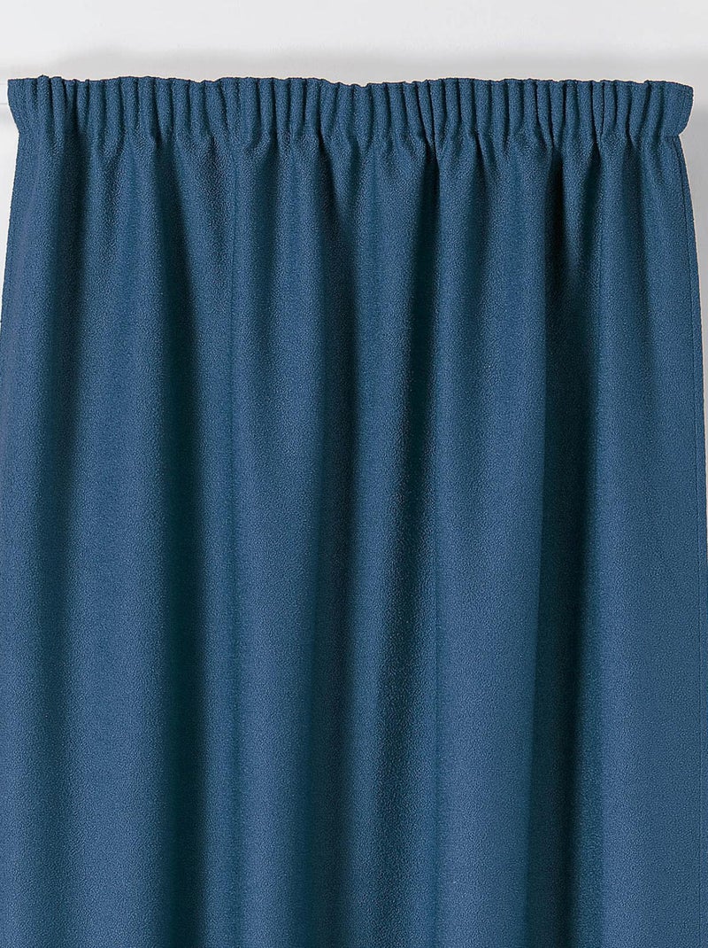 Rideau Thermique à Galon Fronceur  - Effet Bouclette Bleu marine - Kiabi