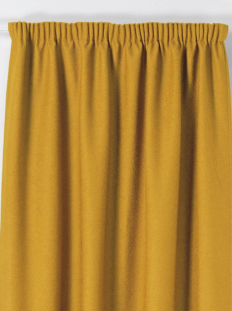 Rideau Thermique à Galon Fronceur  - Effet Bouclette Jaune moutarde - Kiabi