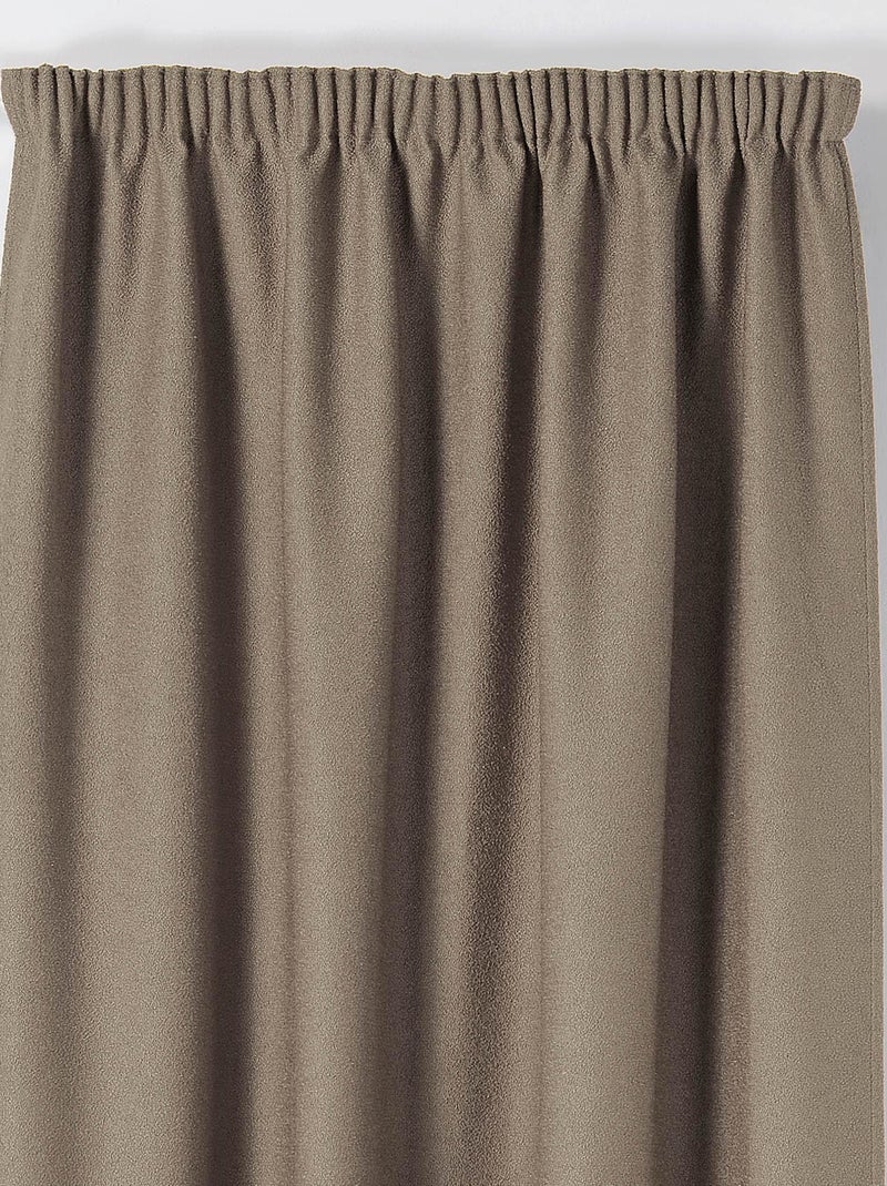 Rideau Thermique à Galon Fronceur  - Effet Bouclette Taupe - Kiabi