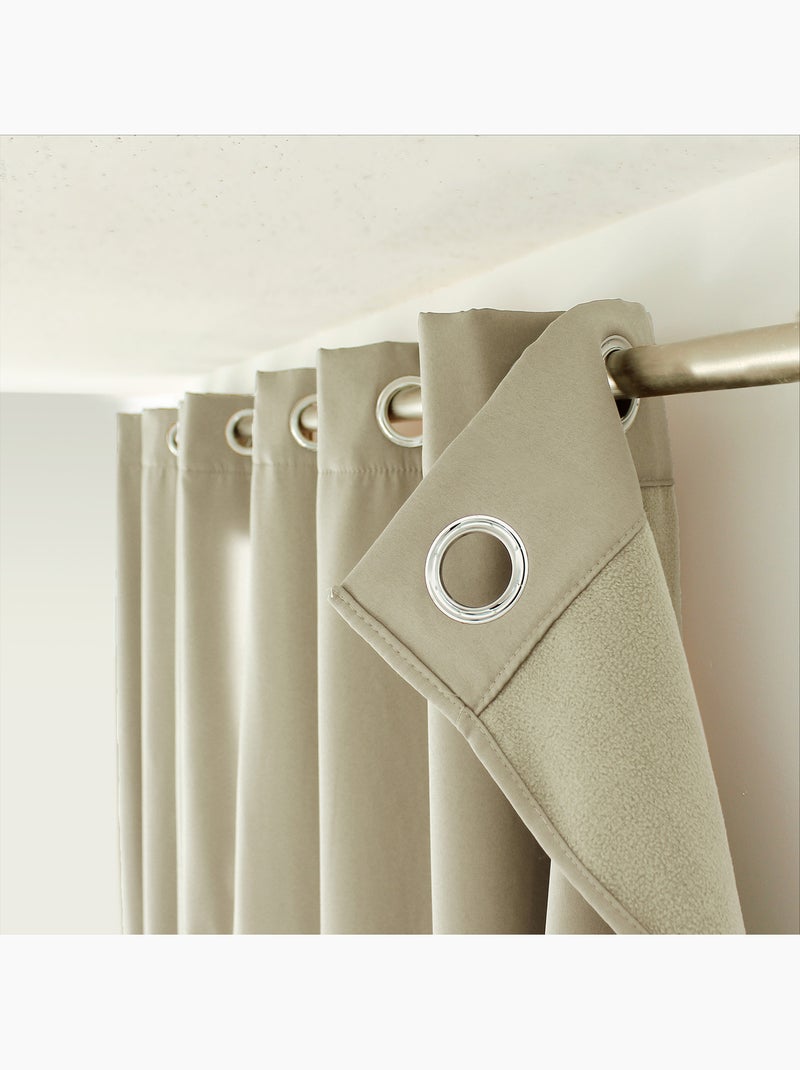 Rideau thermique en microfibre doublée Bois naturel - Kiabi