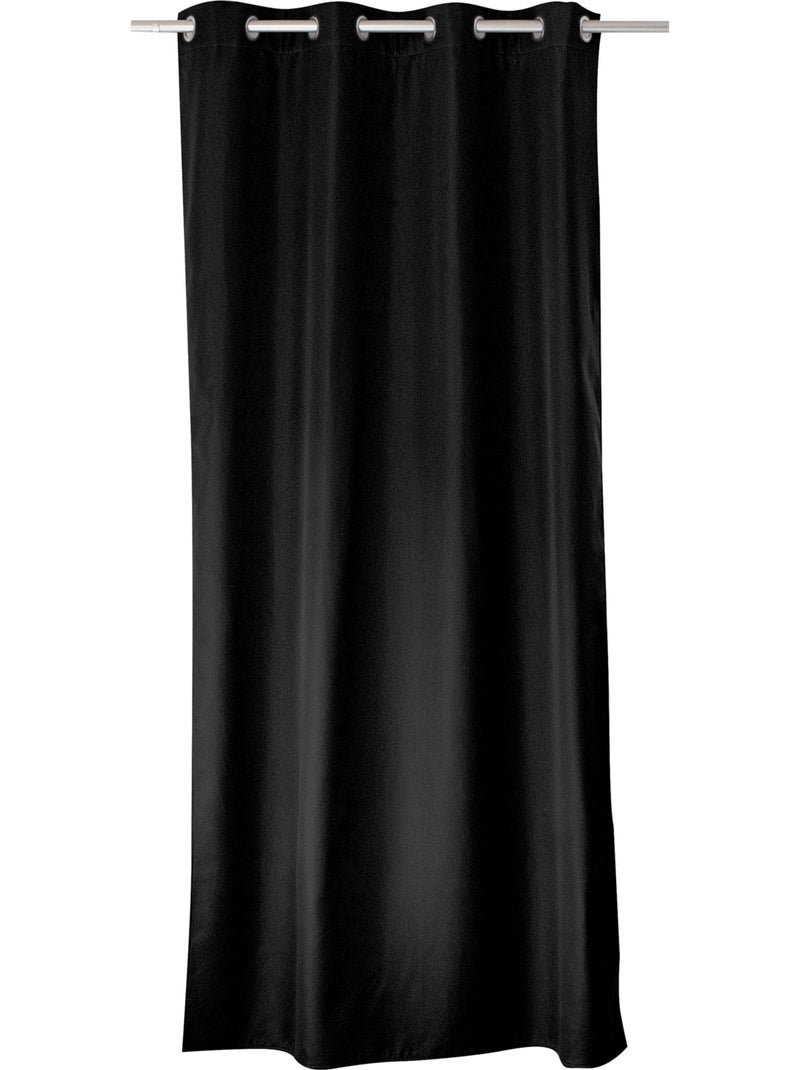 Rideau thermique en microfibre doublée Noir - Kiabi