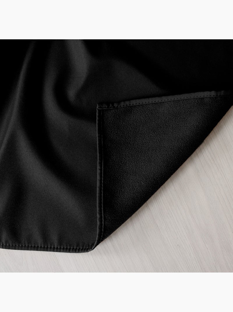 Rideau thermique en microfibre doublée Noir - Kiabi