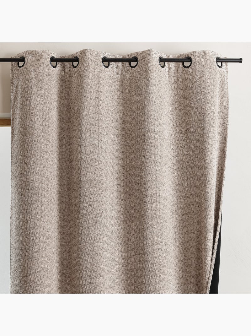 Rideau thermique et obscurcissant bouclette chinée Taupe - Kiabi