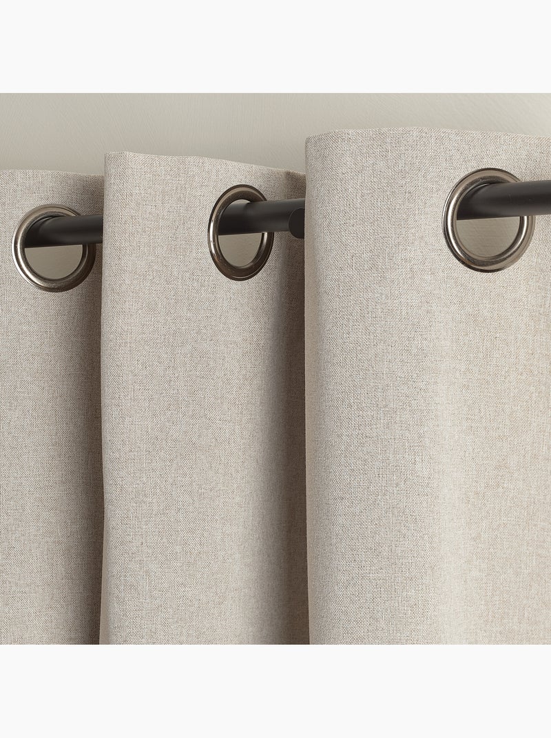 Rideau thermique obscurcissant à œillets Beige clair - Kiabi
