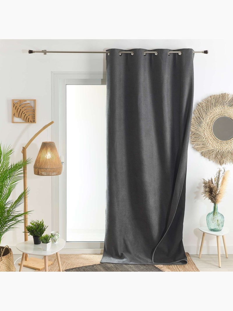 Rideau thermique phonique et semi occultant KONFOR gris anthracite - Kiabi