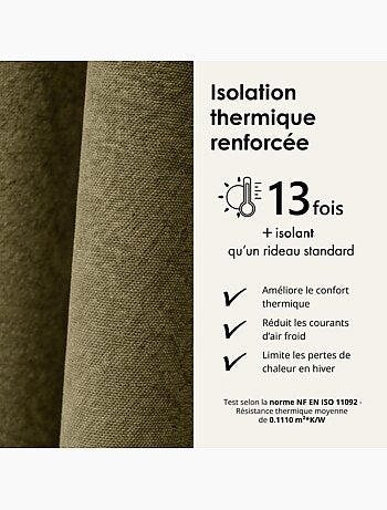 Rideau thermique phonique et semi occultant konfor