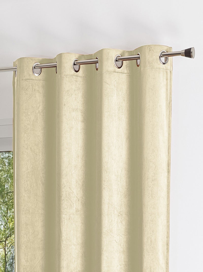Rideau uni  - Effet daim Beige clair - Kiabi