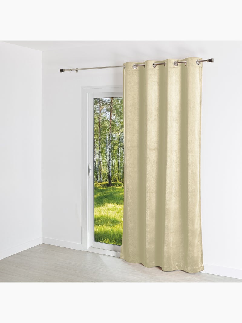 Rideau uni  - Effet daim Beige clair - Kiabi