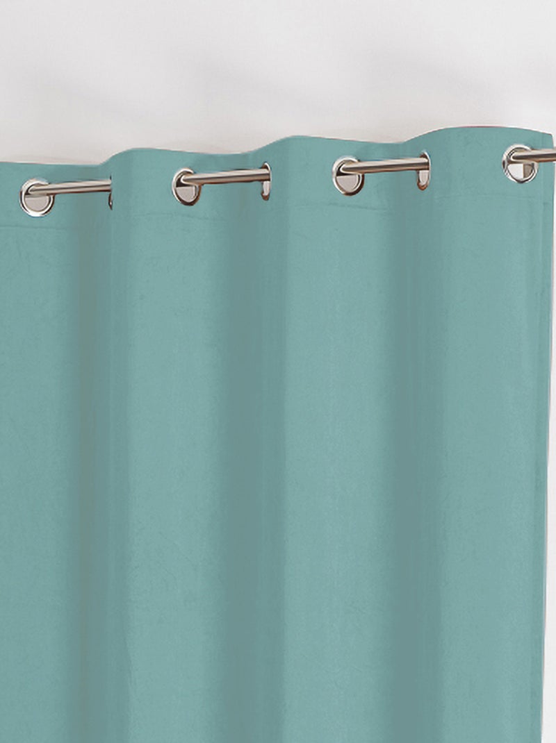 Rideau uni  - Effet daim Bleu turquoise - Kiabi