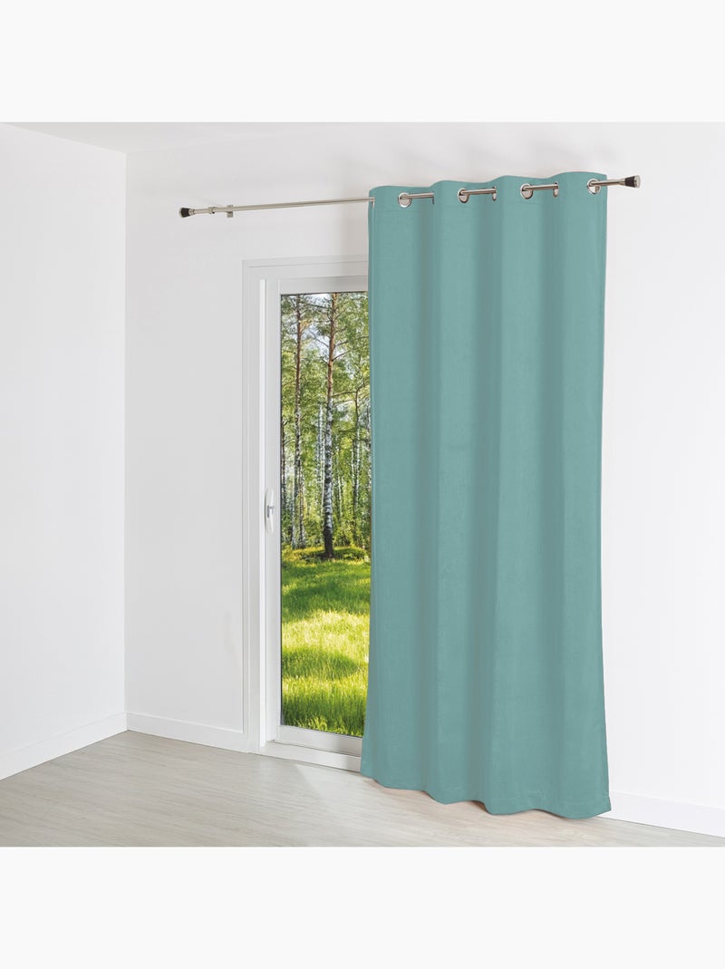Rideau uni  - Effet daim Bleu turquoise - Kiabi