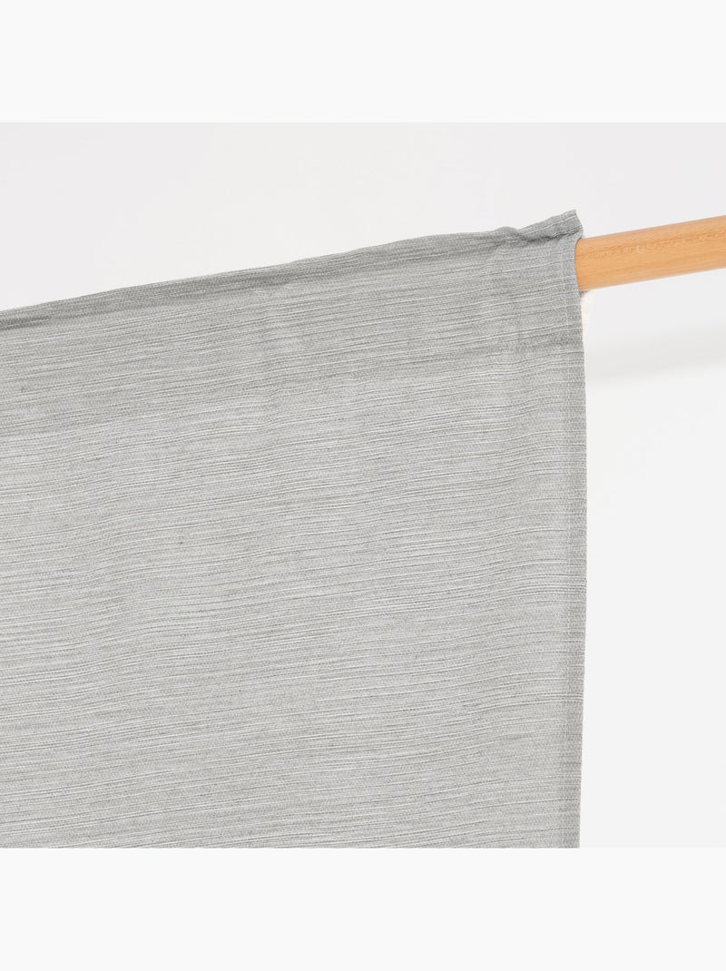 Rideau uni en tissu chiné, à galon fronceur - Gamusi Gris foncé - Kiabi
