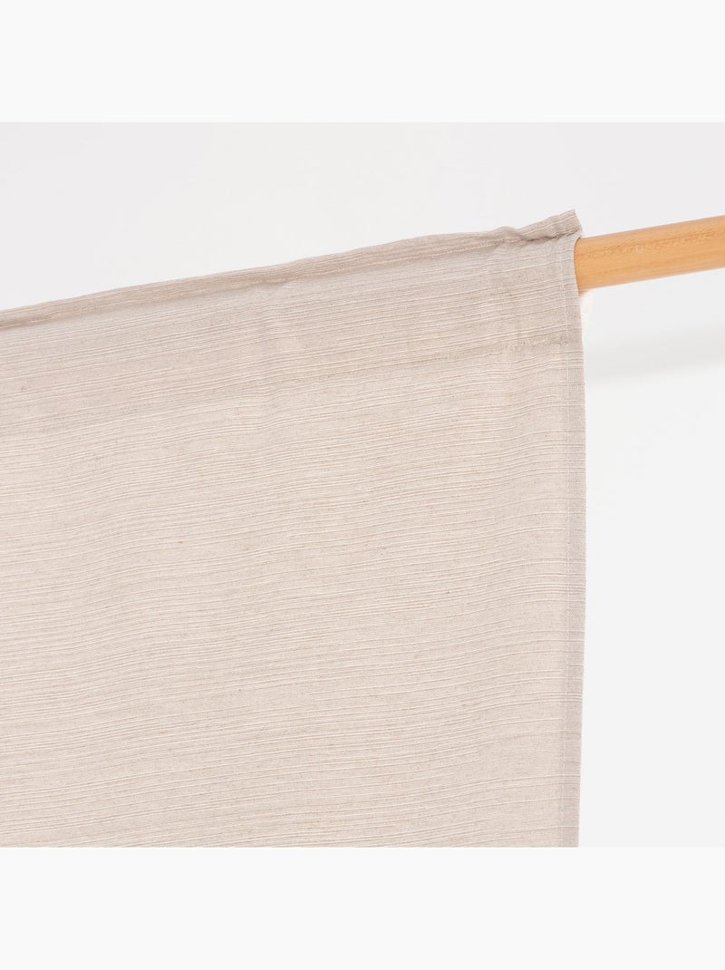 Rideau uni en tissu chiné, à galon fronceur - Gamusi Sable - Kiabi