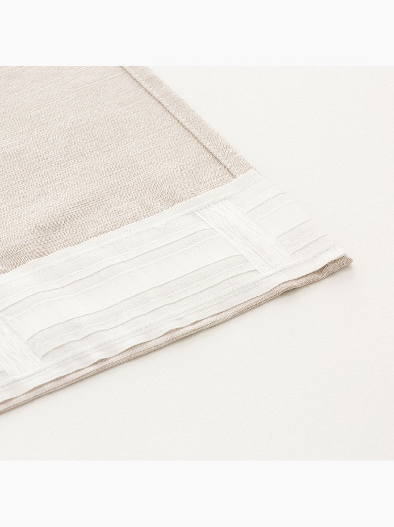 Rideau uni en tissu chiné, à galon fronceur - Gamusi Sable - Kiabi