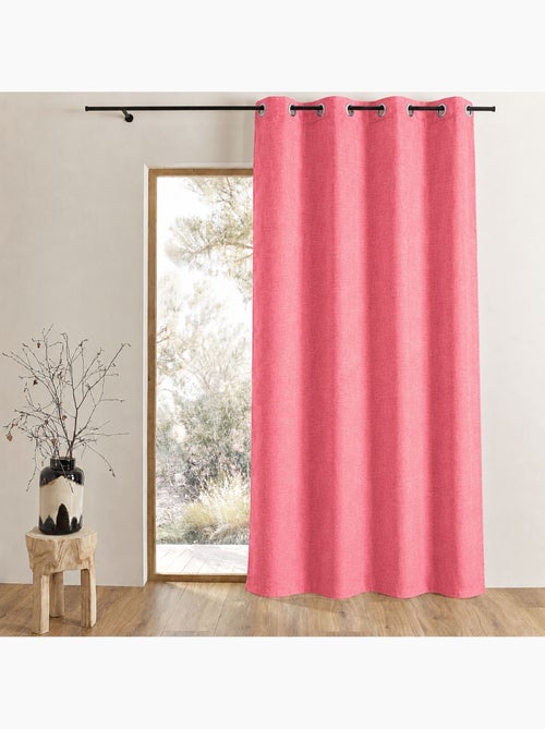 Rideau uni en toile aspect naturel - Kiabi