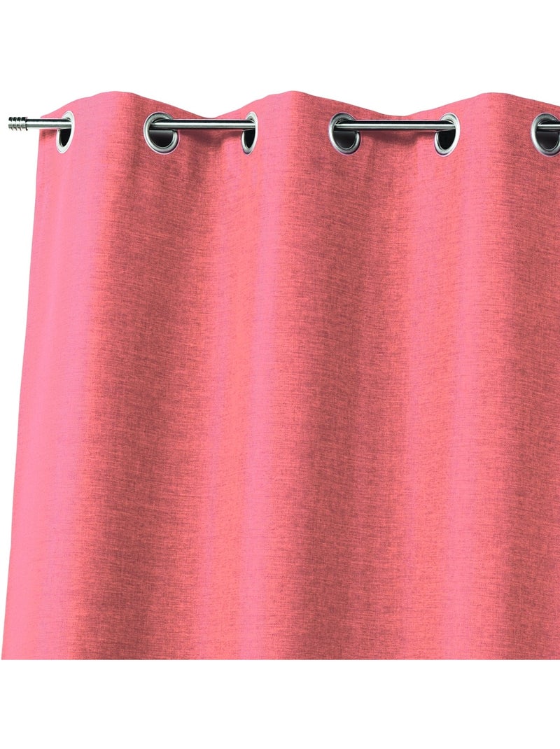 Rideau uni en toile aspect naturel Rouge - Kiabi
