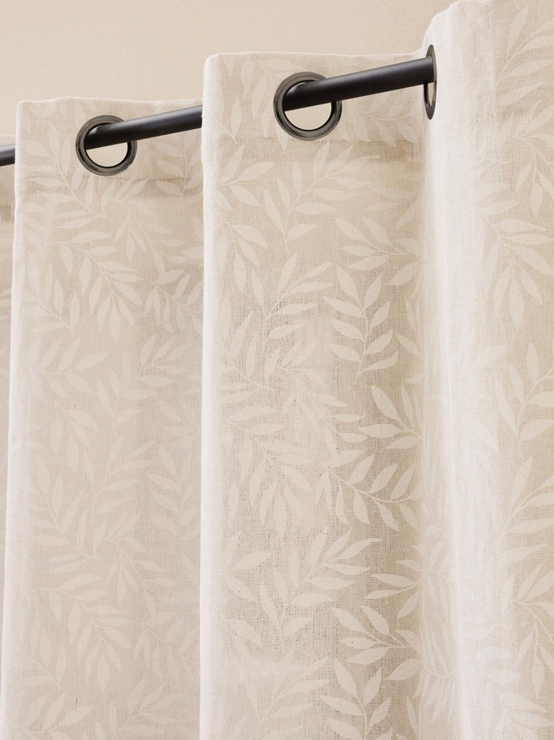 Rideau vintage feuillage tissé Bois naturel - Kiabi