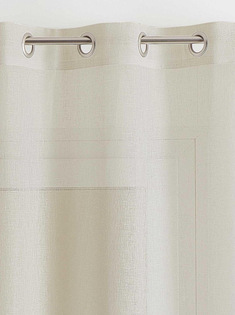 Rideau voilage 100% lin fluide Beige clair - Kiabi
