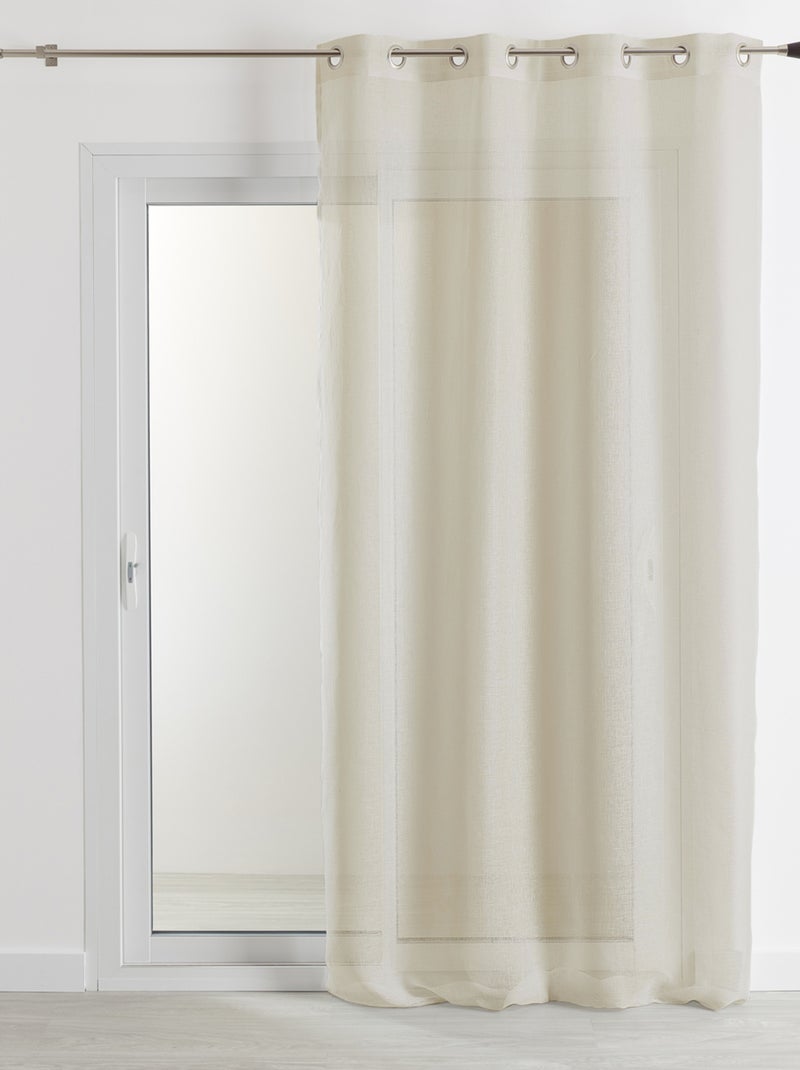 Rideau voilage 100% lin fluide Beige clair - Kiabi