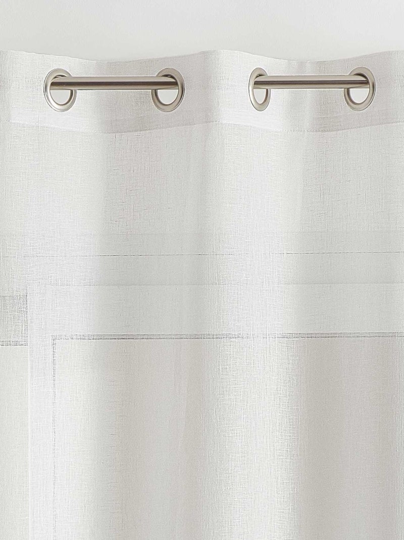 Rideau voilage 100% lin fluide Blanc - Kiabi