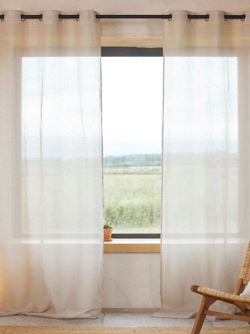 Rideau voilage 100% lin fluide - Kiabi Rideau voilage 100% lin fluide - Kiabi