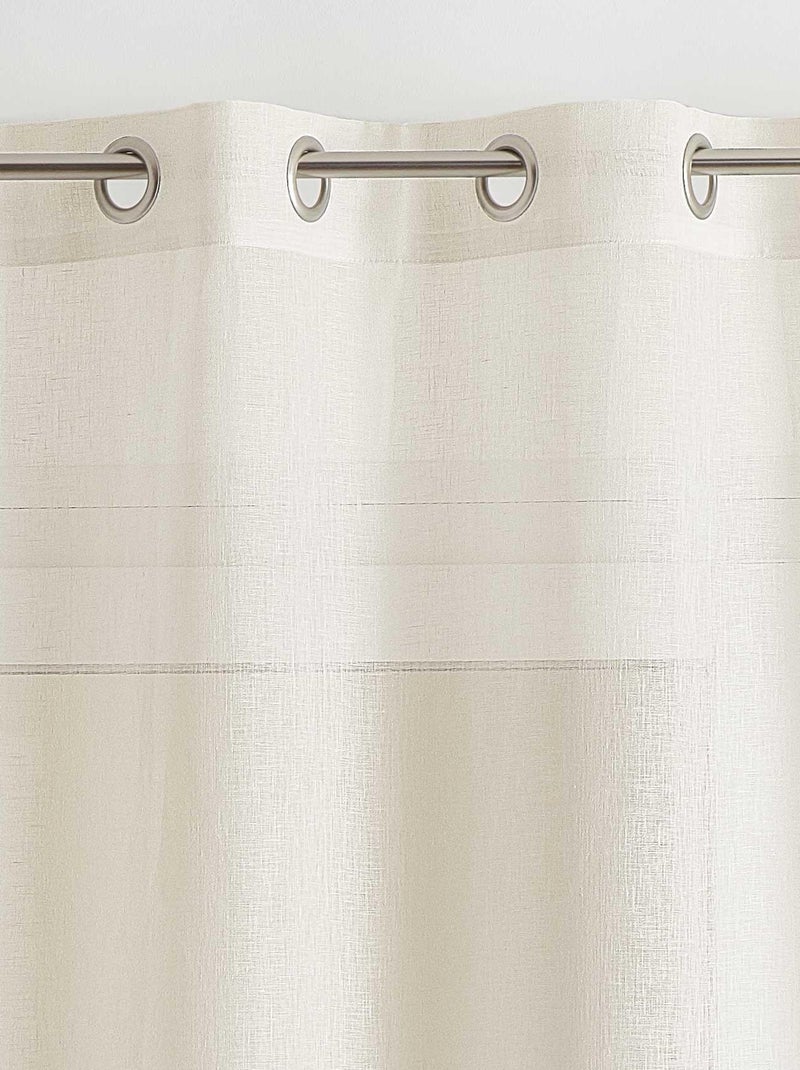 Rideau voilage 100% lin fluide Ecru - Kiabi
