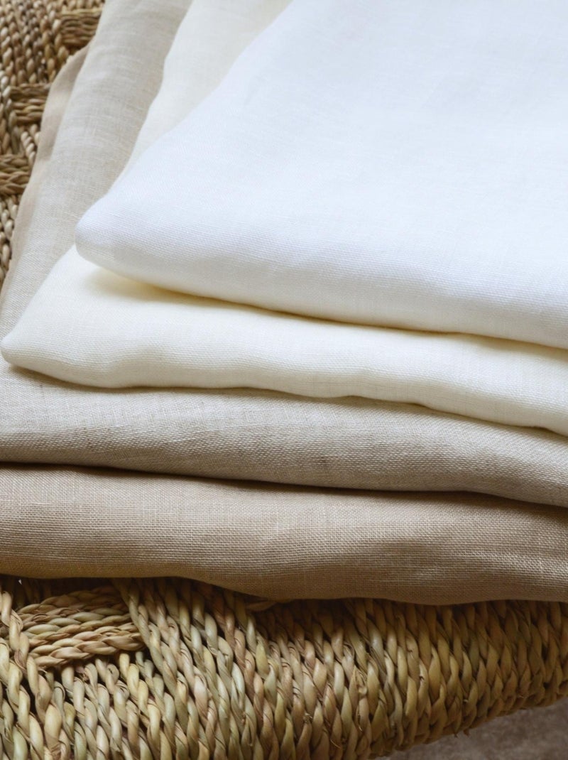 Rideau voilage 100% lin fluide Ecru - Kiabi