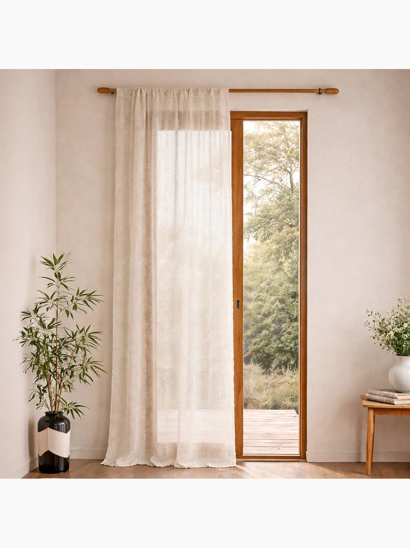 Rideau voilage marseillais moustiquaire stop insecte Bois naturel - Kiabi