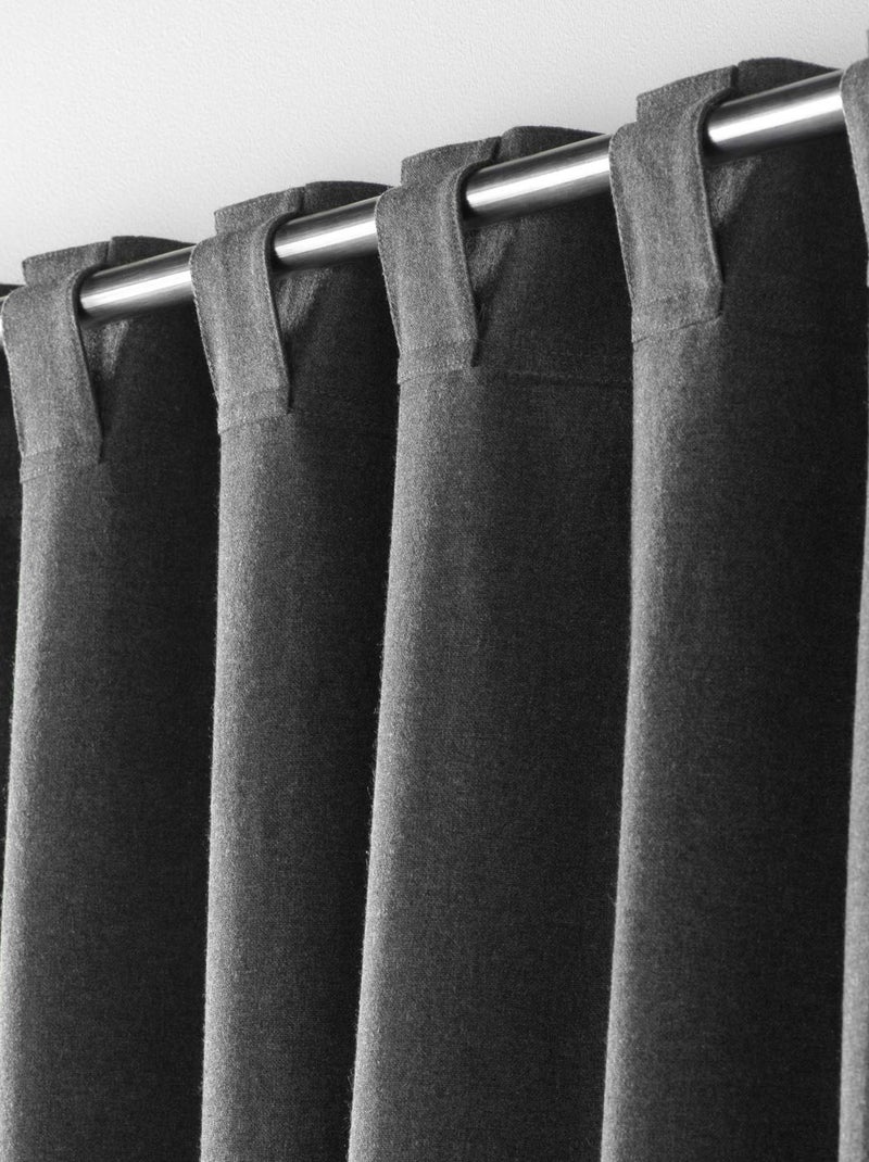 Rideau voilage surfilé passants cachés gris anthracite - Kiabi