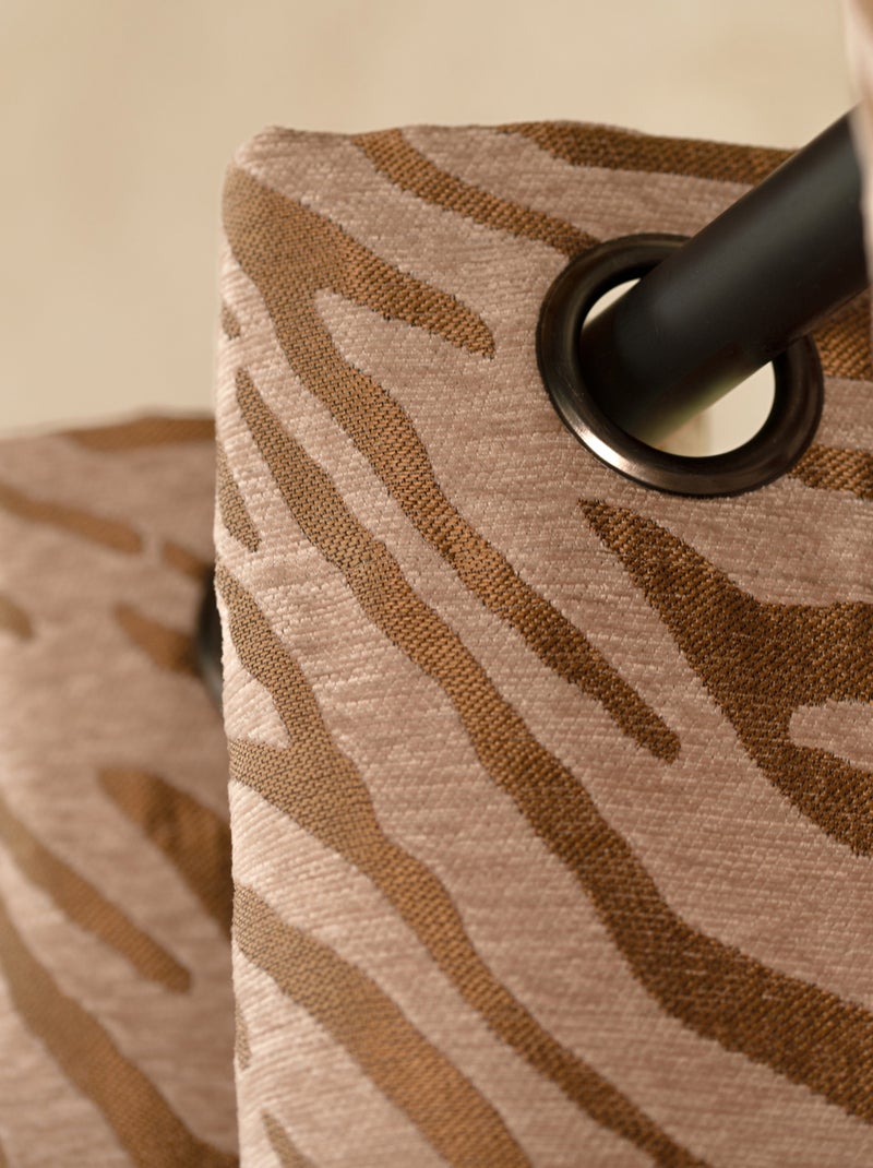 Rideau zèbre tissu chenille Beige - Kiabi