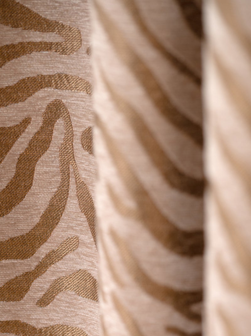 Rideau zèbre tissu chenille Beige - Kiabi