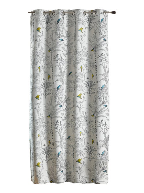 Rideaux jacquard imprimé floral et perroquets - Kiabi