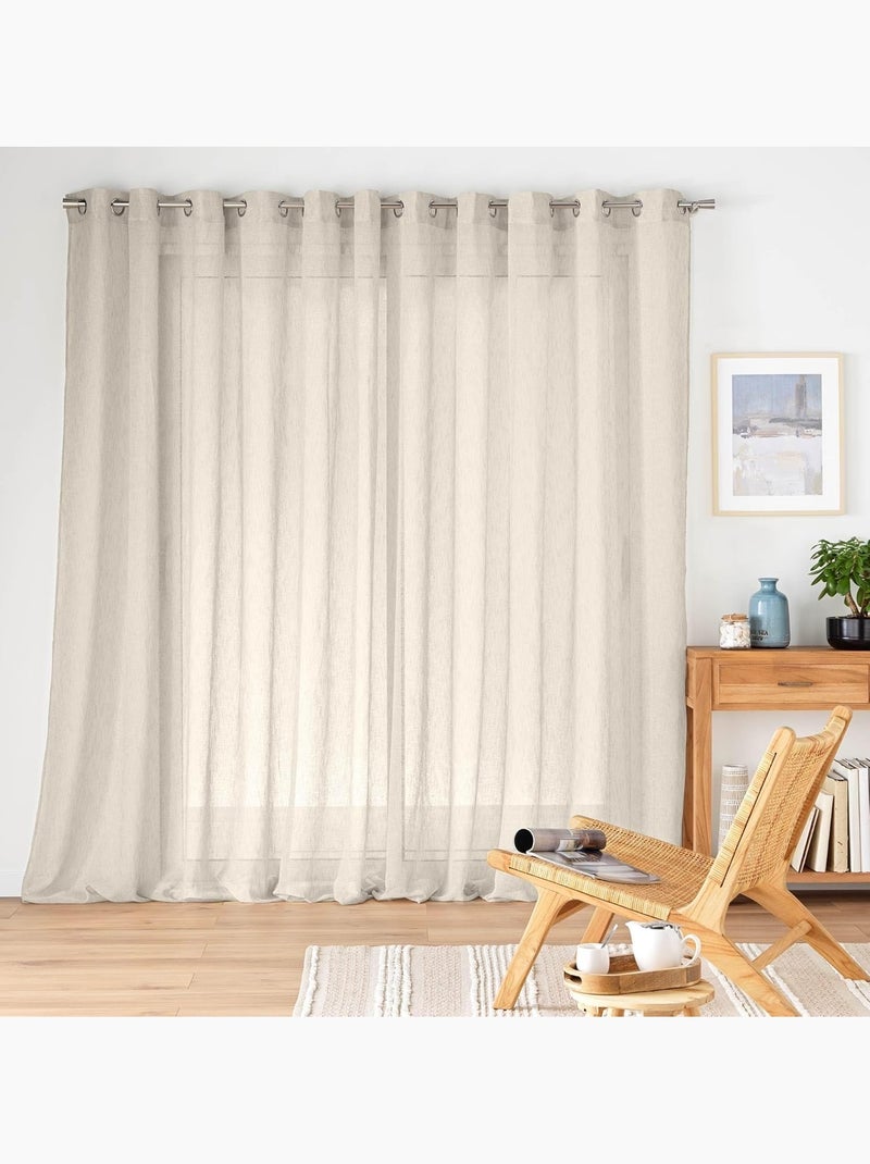 Rideaux polycoton carlin promo linge Beige - Kiabi