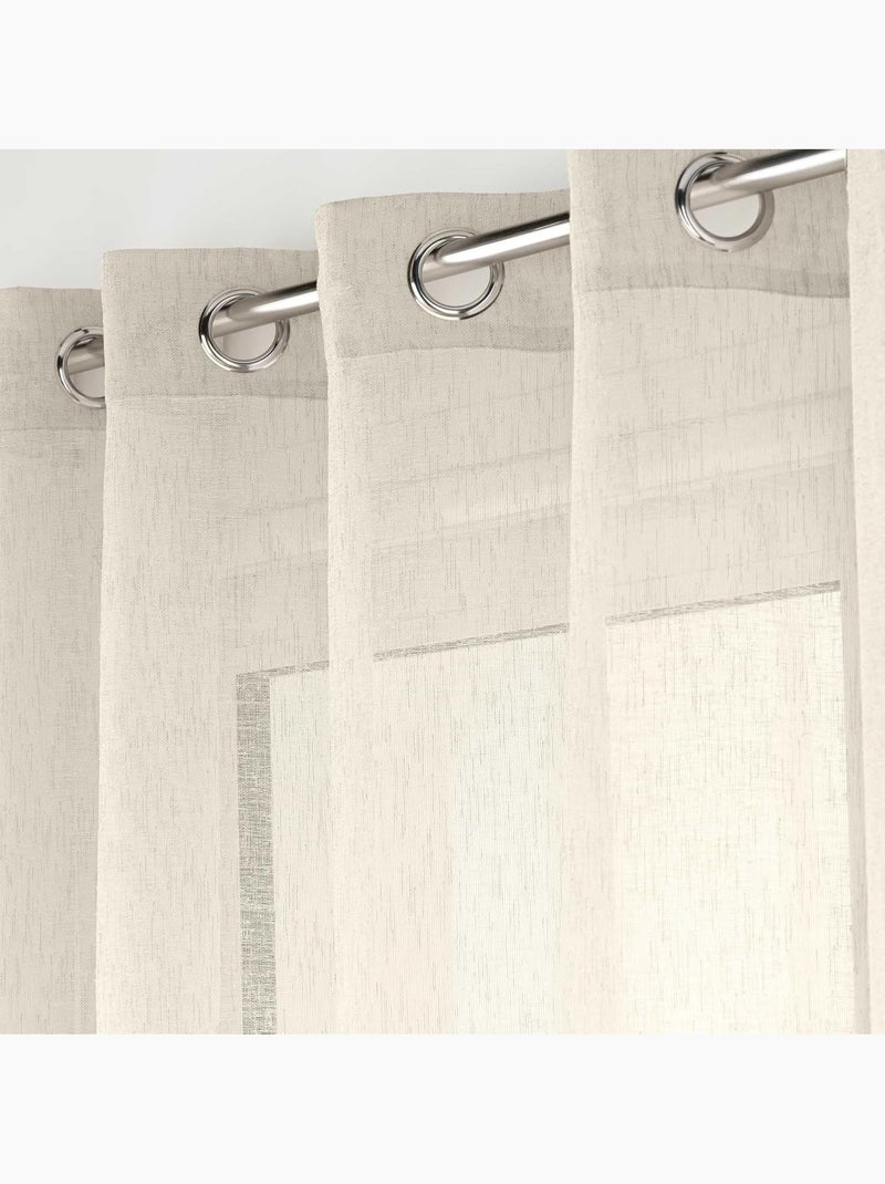 Rideaux polycoton carlin promo linge Beige - Kiabi