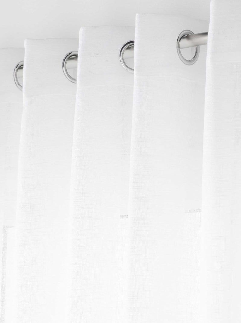 Rideaux polycoton carlin promo linge Blanc - Kiabi