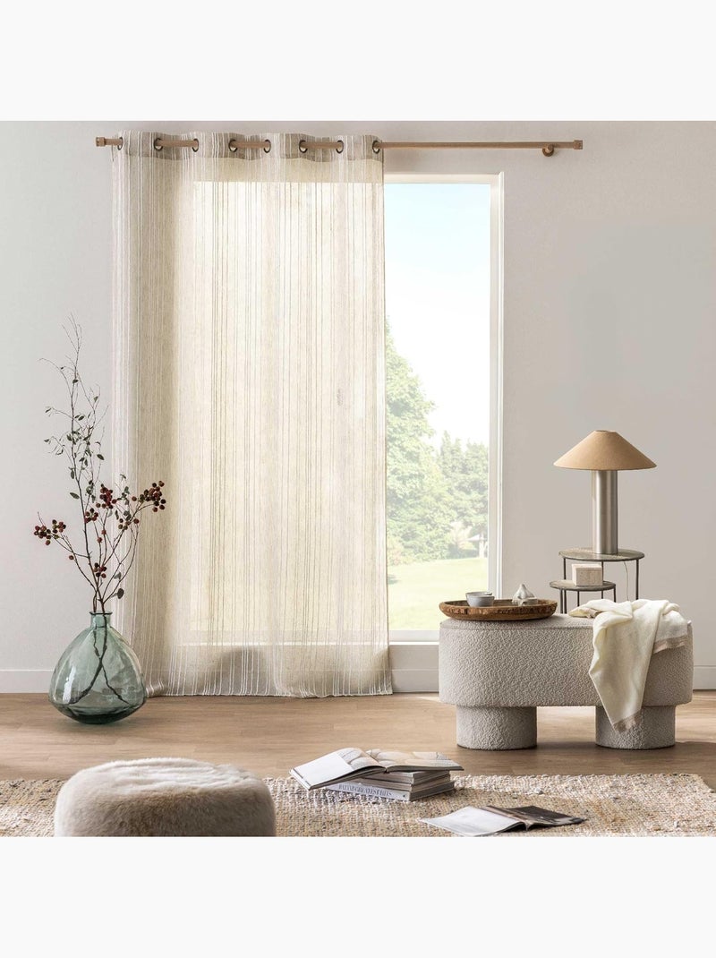 Rideaux polyester zaho douceur d'intérieur Beige - Kiabi