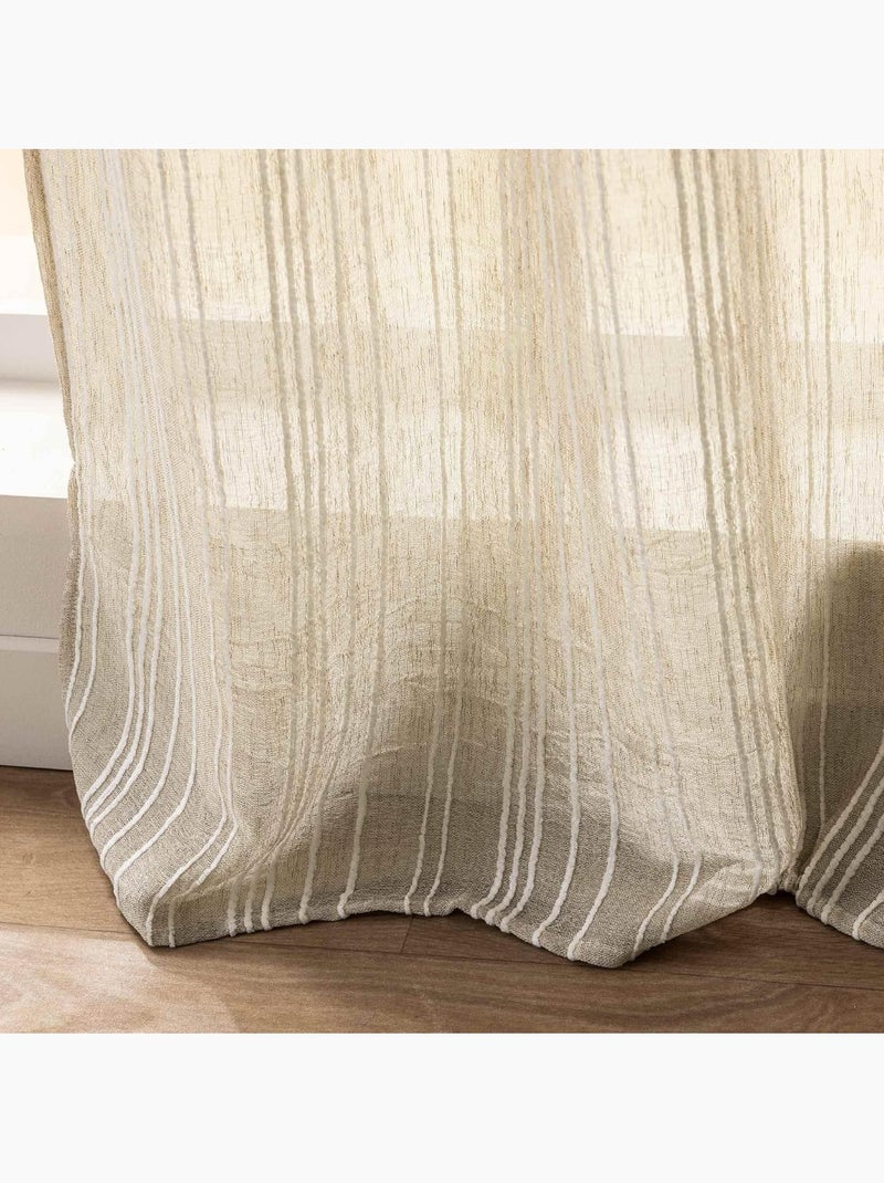 Rideaux polyester zaho douceur d'intérieur Beige - Kiabi