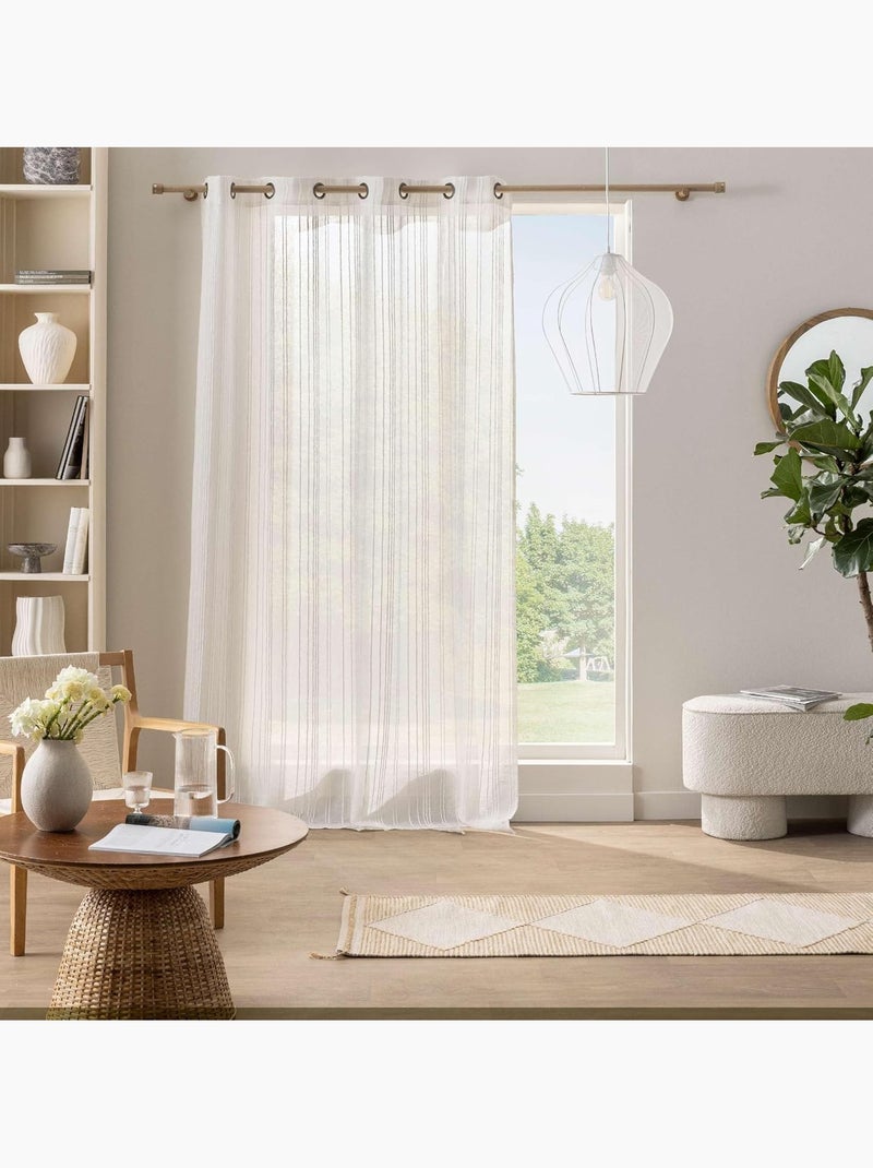 Rideaux polyester zaho douceur d'intérieur Blanc - Kiabi