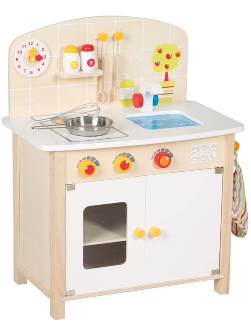 ROBA Cuisine Enfant en Bois + Accessoires en Bois et Métal - Dès 3 Ans - Kiabi