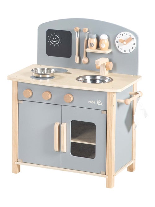 ROBA Cuisine Enfant en Bois + Accessoires en Métal et Bois - à Partir de 3 Ans - Kiabi