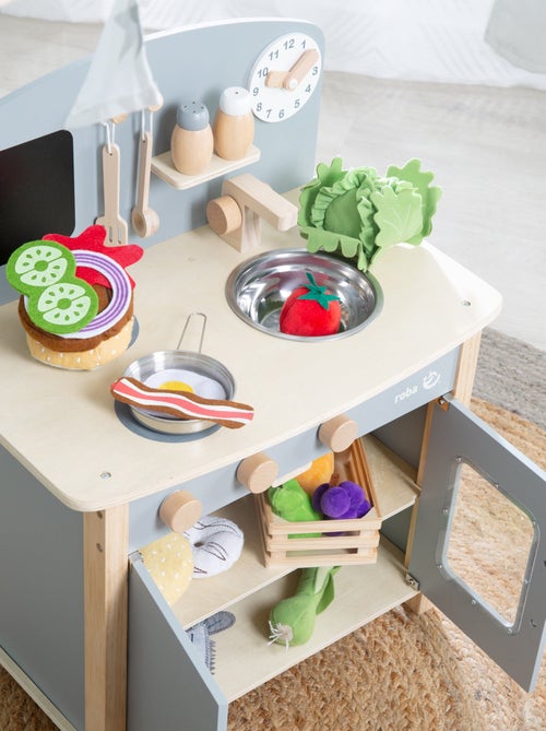 ROBA Cuisine Enfant en Bois + Accessoires en Métal et Bois - à Partir de 3 Ans - Kiabi